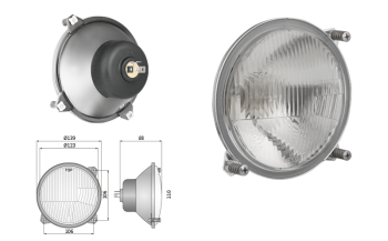 Proiettore anteriore di tipo R2 – traffico sulla destra (luci: anabbaglianti, abbaglianti)