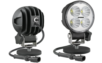 Faro da lavoro con LED, staffa magnetico, cavo, connettore AMP SuperSeal e interruttore