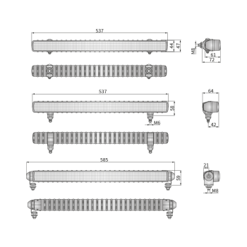 CDP1 72° fari da lavoro LED con luce di posizione