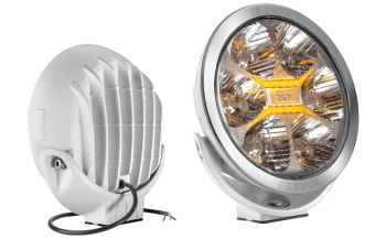 Proiettore abbagliante con LED, telaio cromato e luce di posizione bicolore (numero di concentrazione 50)