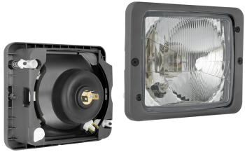 Proiettore anteriore di tipo R2 con telaio (luci: anabbaglianti, abbaglianti, posizione)