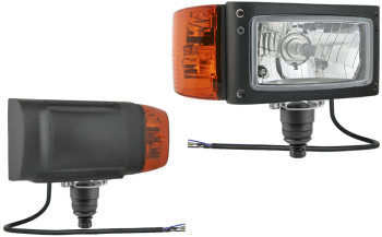 Proiettore anteriore di tipo H4 con staffa inferiore e cavo - destro