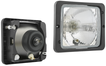 Proiettore anteriore di tipo R2 con telaio (luci: anabbaglianti, abbaglianti, posizione)