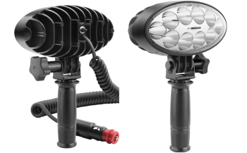 Faro da lavoro con LED, manico, cavo spirale e interruttore