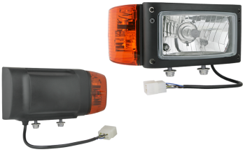 Proiettore anteriore di tipo H4 con cavo e connettore AMP - destro