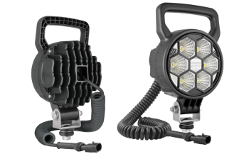 Faro da lavoro con LED, cavo spirale e connettore AMP SuperSeal