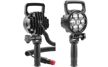 Faro da lavoro con LED, manico, cavo spirale e interruttore