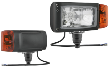 Proiettore anteriore di tipo H4 con staffa inferiore e cavo - sinistro