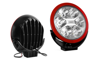 Proiettore abbagliante con LED e telaio rossa