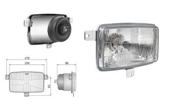 Inserto faro di tipo H4 (luci: anabbaglianti, abbaglianti)