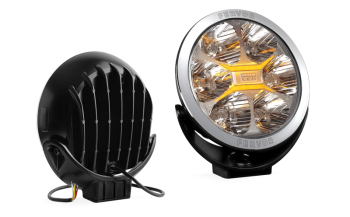Proiettore abbagliante con LED, telaio cromato e luce di posizione bicolore
