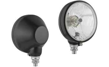 Proiettore anteriore di tipo H4/R2 in involucro metallico - eretto (luci: anabbaglianti, abbaglianti, posizione)