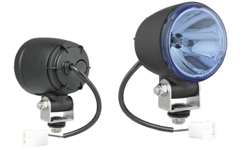 Proiettore alogeno abbagliante con cavo e connettore AMP Faston - azzurro