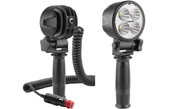 Faro da lavoro con LED, manico, cavo spirale e interruttore