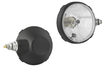 Proiettore anteriore di tipo H4/R2 in involucro di plastica - destro (luci: anabbaglianti, abbaglianti, di posizione)