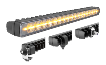 Faro da lavoro con LED, luce di posizione arancione e staffe: posteriore, inferiore, laterale