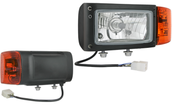 Proiettore anteriore di tipo H4 con cavo e connettore AMP - sinistro