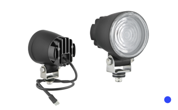 Faro speciale con LED, cavo e connettore Deutsch DT04-2P - blu