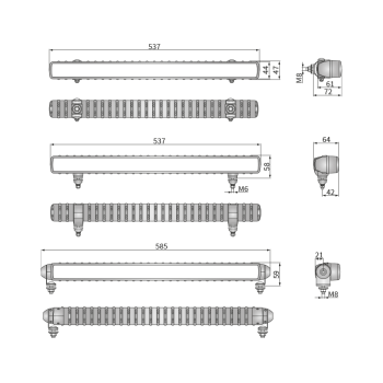 CDP1 100° fari da lavoro LED con luce di posizione