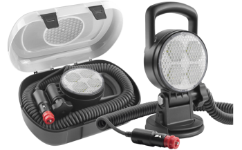 angolo del fascio 58°, 1500lm - modulo LED 12V-24V, cavo spirale 8 m, spinotto per accendisi., maniglia, custodia