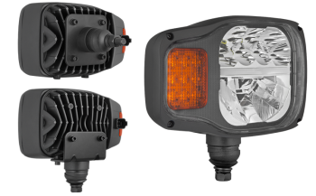 Proiettore anteriore a LED con attacco inferiore / posteriore e connettore DT04-6P incorporato - destro