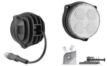 Faro da lavoro con LED, cavo e connettore Deutsch DT04-2P (fissaggio con 3 viti)