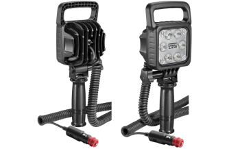 Faro da lavoro con LED, manico, cavo spirale e interruttore