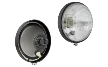 Inserto faro di tipo R2 con telaio in metallo - eretto (luci: anabbaglianti, abbaglianti, posizione)