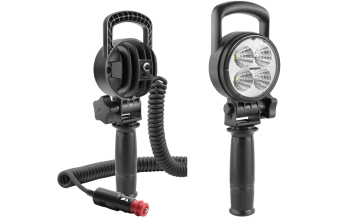 Faro da lavoro con LED, manico, cavo spirale e interruttore