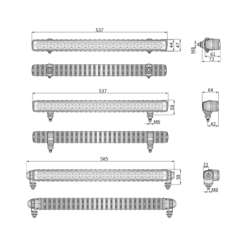 CDP1-FF 5° fari da lavoro LED con luce di posizione