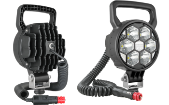 2500 lm - modulo LED 12V-24V, cavo spirale 8 m, spinotto per accendisi., griglia, maniglia
