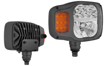 Proiettore anteriore con LED, staffa inferiore e connettore DT04-6P incorporato - destro