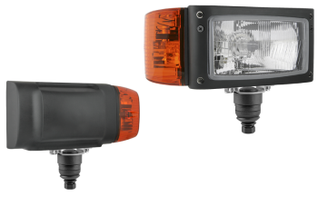 Proiettore anteriore di tipo H4 con staffa inferiore e connettore DT04-6P incorporato - destro