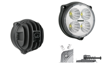 Faro da lavoro con LED e connettore AMP SuperSeal incorporato (fissaggio con 3 viti)
