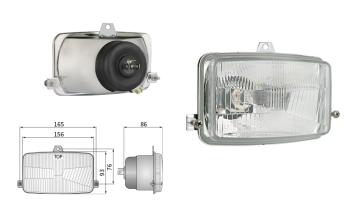 Inserto faro di tipo H4 (luci: anabbaglianti, abbaglianti, posizione)