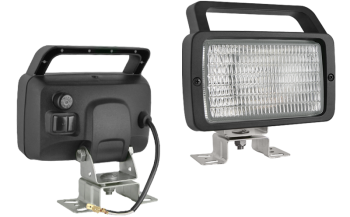 Faro da lavoro alogeno con staffa omega e interruttore