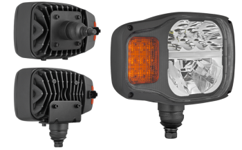 Proiettore anteriore con LED, staffa inferiore e posteriore, connettore DT04-6P incorporato - destro