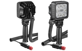 Faro da lavoro con LED, manico, cavo spirale e interruttore