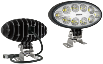 Faro da lavoro con LED, staffa omega, cavo e connettore Deutsch DT04-2P
