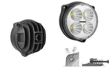 Faro da lavoro con LED e connettore Deutsch DT04-2P incorporato (fissaggio con 3 viti)