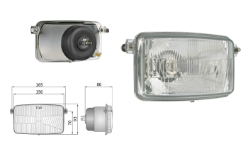 Inserto faro di tipo H4 (luci: anabbaglianti, abbaglianti, posizione)