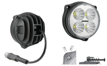 Faro da lavoro con LED, cavo e connettore Deutsch DT04-2P (fissaggio con 3 viti)