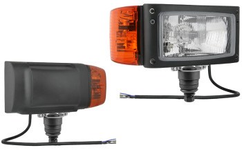 Proiettore anteriore di tipo H4 con staffa inferiore e cavo - destro