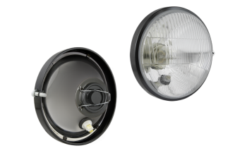 Inserto faro di tipo R2 con telaio in metallo – destro (luci anabbaglianti, abbaglianti, posizione)